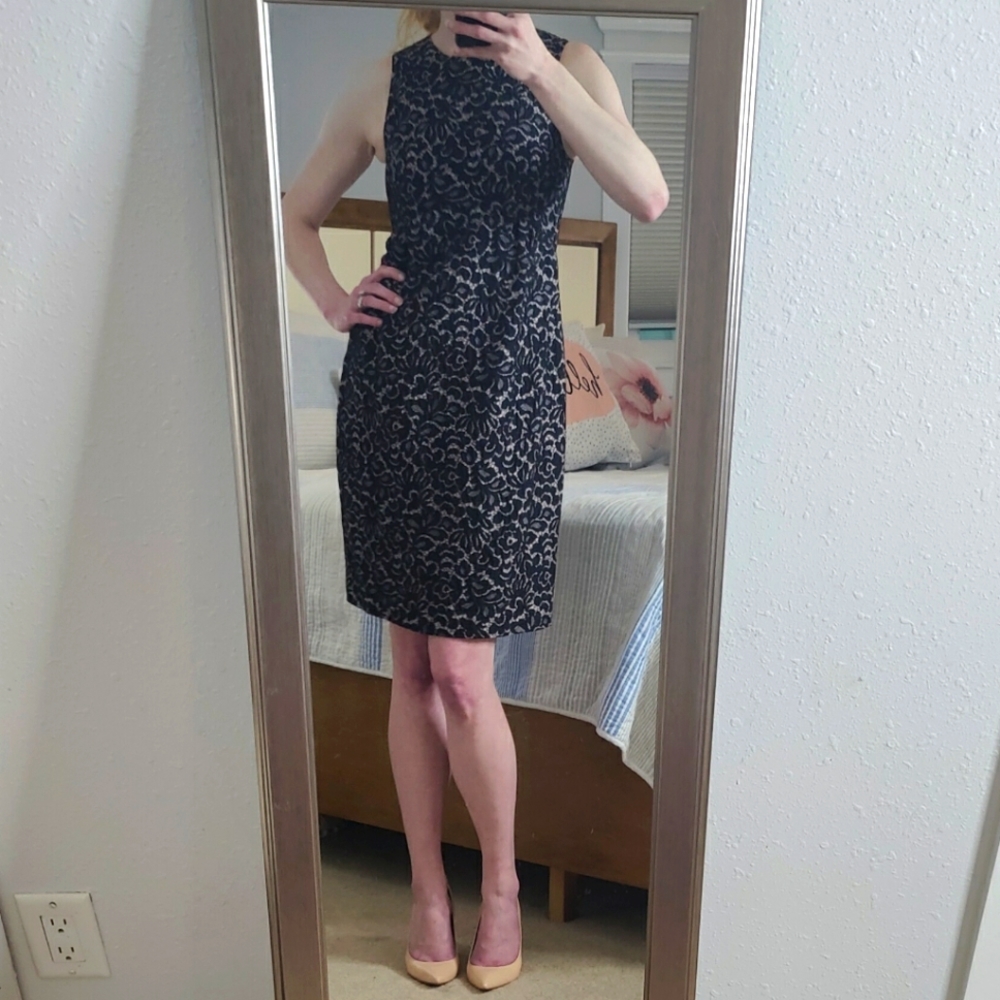 Michael KORS Bonded Lace Wool Sheath Dress